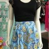 Tidal Cool A-Line Canvas Wrap Skirt In Blue Floral