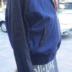 Tidal Cool Bomber Jackets Blue And Red Dashiki Unisex Bomber Jacket, Fully Reversible To Denim And Black