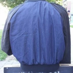 Tidal Cool Bomber Jackets Blue And Red Dashiki Unisex Bomber Jacket, Fully Reversible To Denim And Black