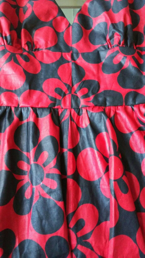 Tidal Cool Dresses Flirty Halter Ankara Sundress In Bold Red And Black African Wax Block Cotton