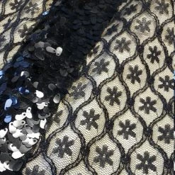 Tidal Cool Couture Evening Gown With Sequin Midriff Top And Lace Full Length Skirt With Tuxedo Stripes Dresses