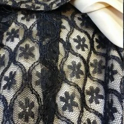 Tidal Cool Couture Evening Gown With Sequin Midriff Top And Lace Full Length Skirt With Tuxedo Stripes Dresses