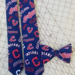 Tidal Cool MLB Cleveland Indians Logo Neckties In Bow Tie, Skinny Tie, And Standard Tie Styles, Kids Or Adult Sizes