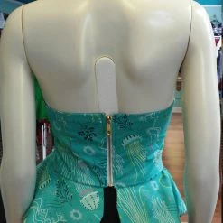 Tidal Cool Neckties, Vests, Pocket Squares And Cummerbunds Reversible Pin Up Halter With Fitted Bodice And Flirty Peplum In Underwater Sea Print