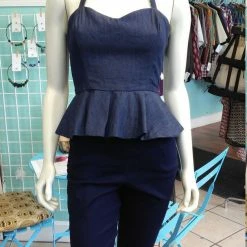 Tidal Cool Tops And Ponchos Reversible Batik Pin Up Halter With Fitted Bodice And Flirty Peplum