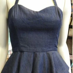 Tidal Cool Tops And Ponchos Reversible Batik Pin Up Halter With Fitted Bodice And Flirty Peplum