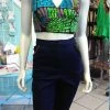 Tidal Cool Flirty Ankara Midriff Halter In Green And Brown African Wax Cotton Tops And Ponchos
