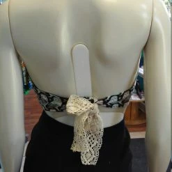 Tidal Cool Flirty Midriff Halter In Owl Print Cotton