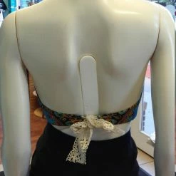 Tidal Cool Reversible Flirty Ankara Midriff Halter In African Peacock Dashiki Print