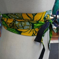 Tidal Cool Belts, Hats And Accessories Reversible Obi Belt In African Wax Block Cotton