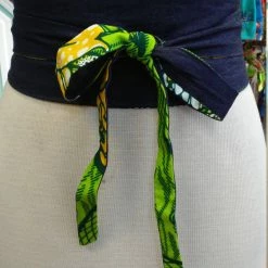Tidal Cool Belts, Hats And Accessories Reversible Obi Belt In African Wax Block Cotton