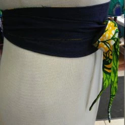 Tidal Cool Belts, Hats And Accessories Reversible Obi Belt In African Wax Block Cotton