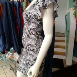 Tidal Cool Dresses Geek Chic Marvel Comic Strip Knit Dress With Flutter Sleeves And Fitted Shape