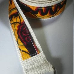 Tidal Cool Belts, Hats And Accessories Ankara And Natural Canvas Belt With Adjustable D Ring Closure