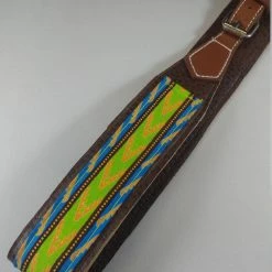 Tidal Cool Vegan Leather And Ankara Belt With Adjustable Buckle Closure