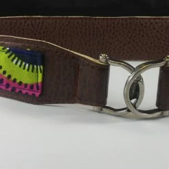 Tidal Cool Belts, Hats And Accessories Vegan Leather And Ankara Belt With Metal Buckle Closure