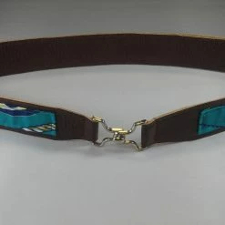 Tidal Cool Vegan Leather And Ankara Belt With Metal Buckle Closure
