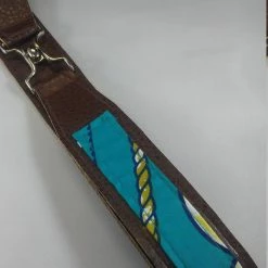 Tidal Cool Vegan Leather And Ankara Belt With Metal Buckle Closure