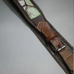 Tidal Cool Vegan Leather And Ankara Belt With Adjustable Buckle Closure
