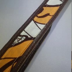 Tidal Cool Vegan Leather And Ankara Belt With Adjustable Buckle Closure