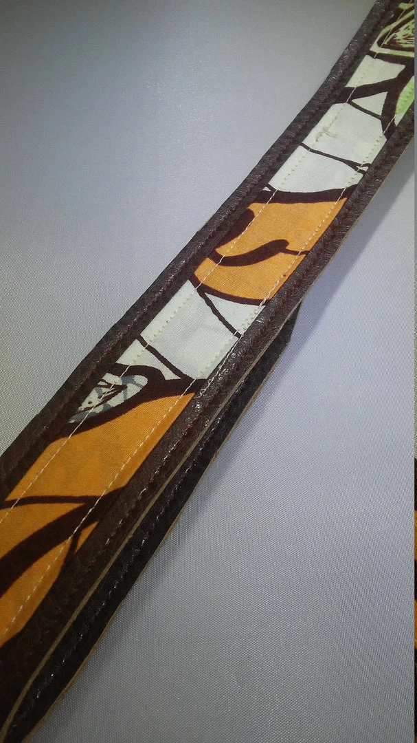 Tidal Cool Vegan Leather And Ankara Belt With Adjustable Buckle Closure