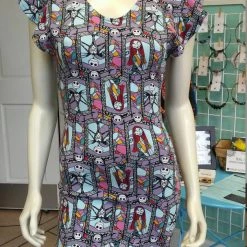 Tidal Cool Geek Chic Nightmare Before Christmas Knit Dress With Flutter Sleeves And Fitted Shape Dresses