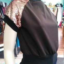 Tidal Cool Sequin And Knit Pullover Crewneck Tops And Ponchos