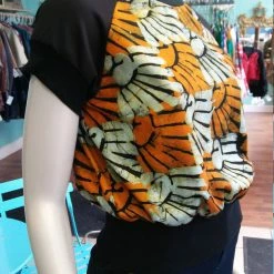 Tidal Cool Tops And Ponchos Unisex African Batik And Jersey Crew Neck Pullover In Ankara Cotton With Sun Motif