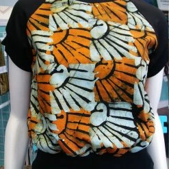 Tidal Cool Tops And Ponchos Unisex African Batik And Jersey Crew Neck Pullover In Ankara Cotton With Sun Motif