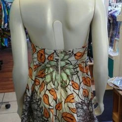 Tidal Cool Flirty Floral Halter Ankara Sundress In Vlisco African Wax Block Cotton