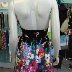 Tidal Cool Flirty Floral Halter Sundress In Vintage Paneled Cotton