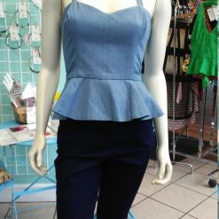 Tidal Cool Neckties, Vests, Pocket Squares And Cummerbunds Reversible Pin Up Halter With Fitted Bodice And Flirty Peplum In Teal And Blue Dashiki Print