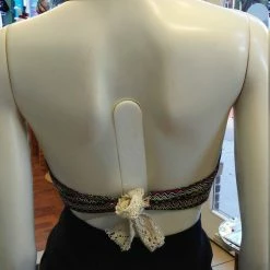 Tidal Cool Reversible Flirty Ankara Midriff Halter In African Peacock Dashiki Print