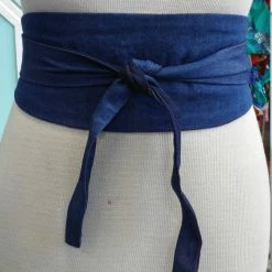 Tidal Cool Reversible Kente And Denim Obi Belt