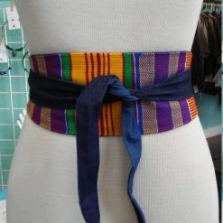 Tidal Cool Reversible Kente And Denim Obi Belt