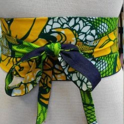 Tidal Cool Belts, Hats And Accessories Reversible Obi Belt In African Wax Block Cotton