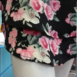 Tidal Cool Silky Flutter Sleeve Tunic Dress With Shirttail Hem In Vintage Black Floral Belts, Hats And Accessories