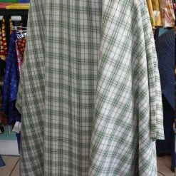 Tidal Cool Green And Cream Plaid Print Cape Bomber Jackets