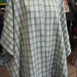 Tidal Cool Green And Cream Plaid Print Cape Bomber Jackets