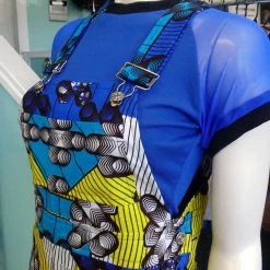 Tidal Cool Bright Blue Mesh Sleeve And Brushed Knit Pullover With Black Trim Tops And Ponchos