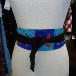 Tidal Cool Reversible African Kente Cloth Obi Belt