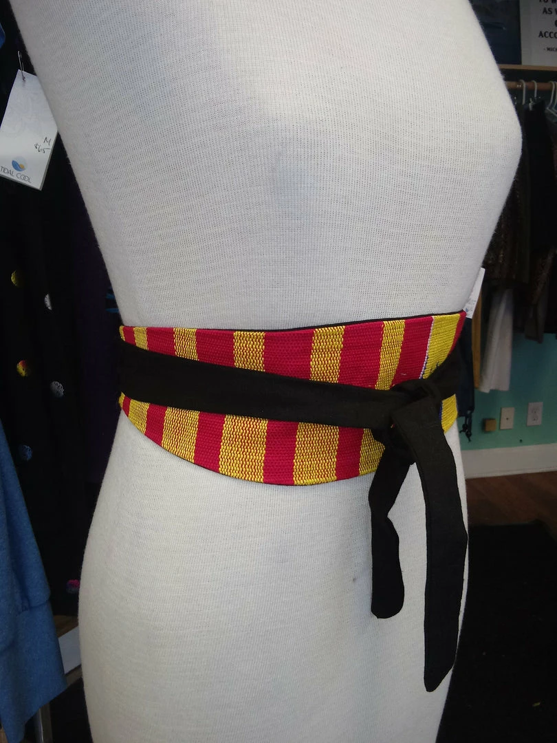 Tidal Cool Belts, Hats And Accessories Reversible African Kente Cloth Obi Belt