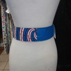 Tidal Cool Reversible Tassel Belt In Handwoven African Wax Block Cotton Belts, Hats And Accessories