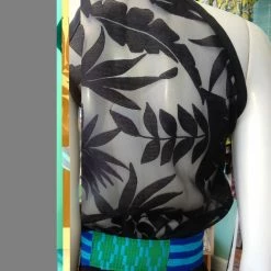 Tidal Cool Green And Blue African Kente Cloth Belt With Tassel Ties