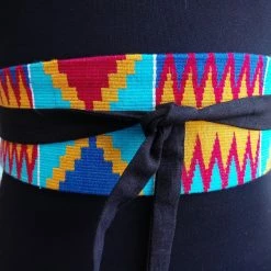 Tidal Cool Belts, Hats And Accessories Reversible African Kente Cloth Obi Belt