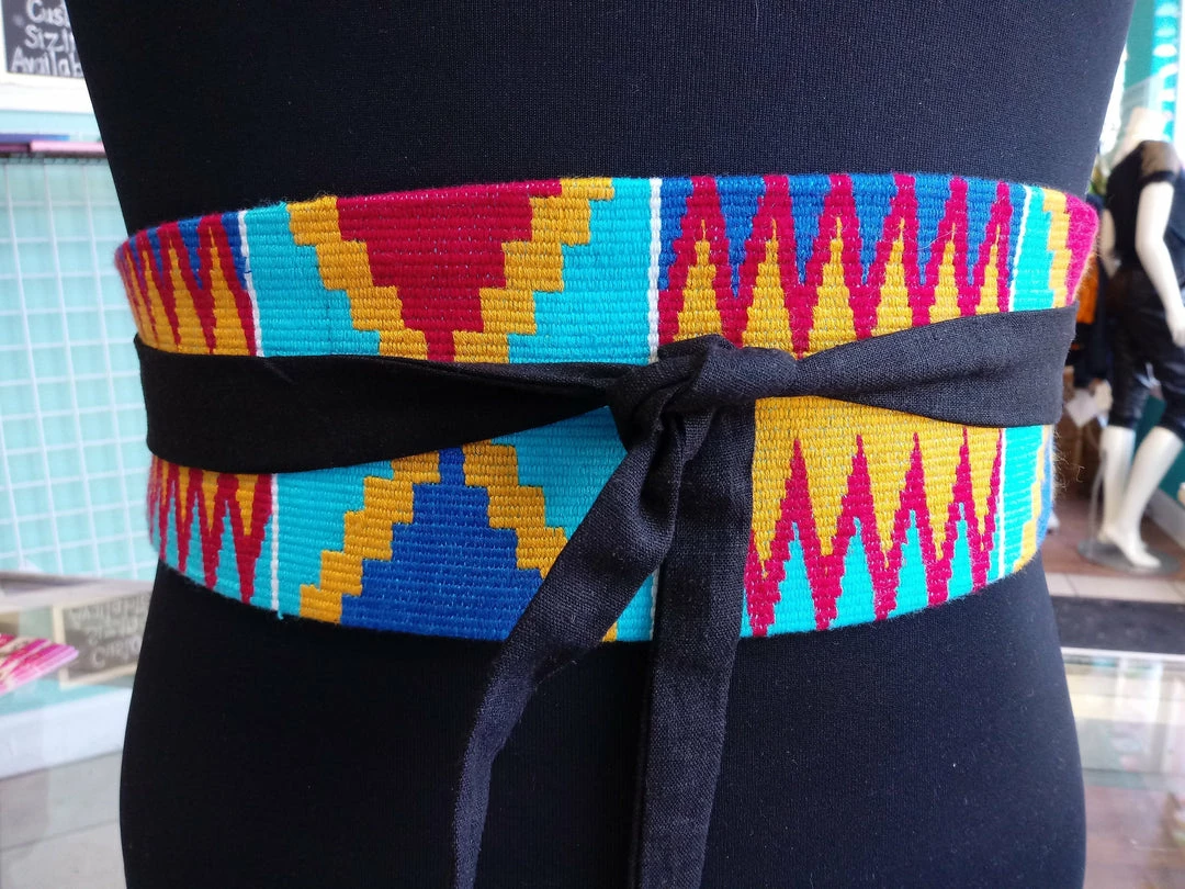 Tidal Cool Belts, Hats And Accessories Reversible African Kente Cloth Obi Belt