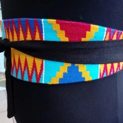 Tidal Cool Belts, Hats And Accessories Reversible African Kente Cloth Obi Belt