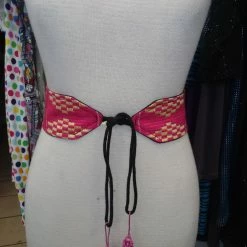 Tidal Cool Reversible Tassel Belt In Handwoven African Kente Cloth Belts, Hats And Accessories