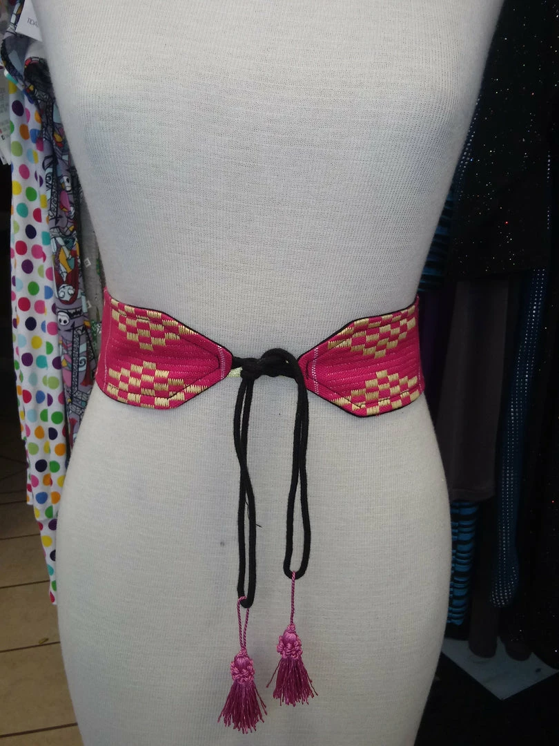 Tidal Cool Reversible Tassel Belt In Handwoven African Kente Cloth Belts, Hats And Accessories