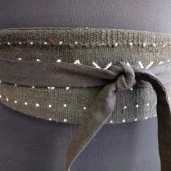 Tidal Cool Reversible Mudcloth And Denim Obi Belt